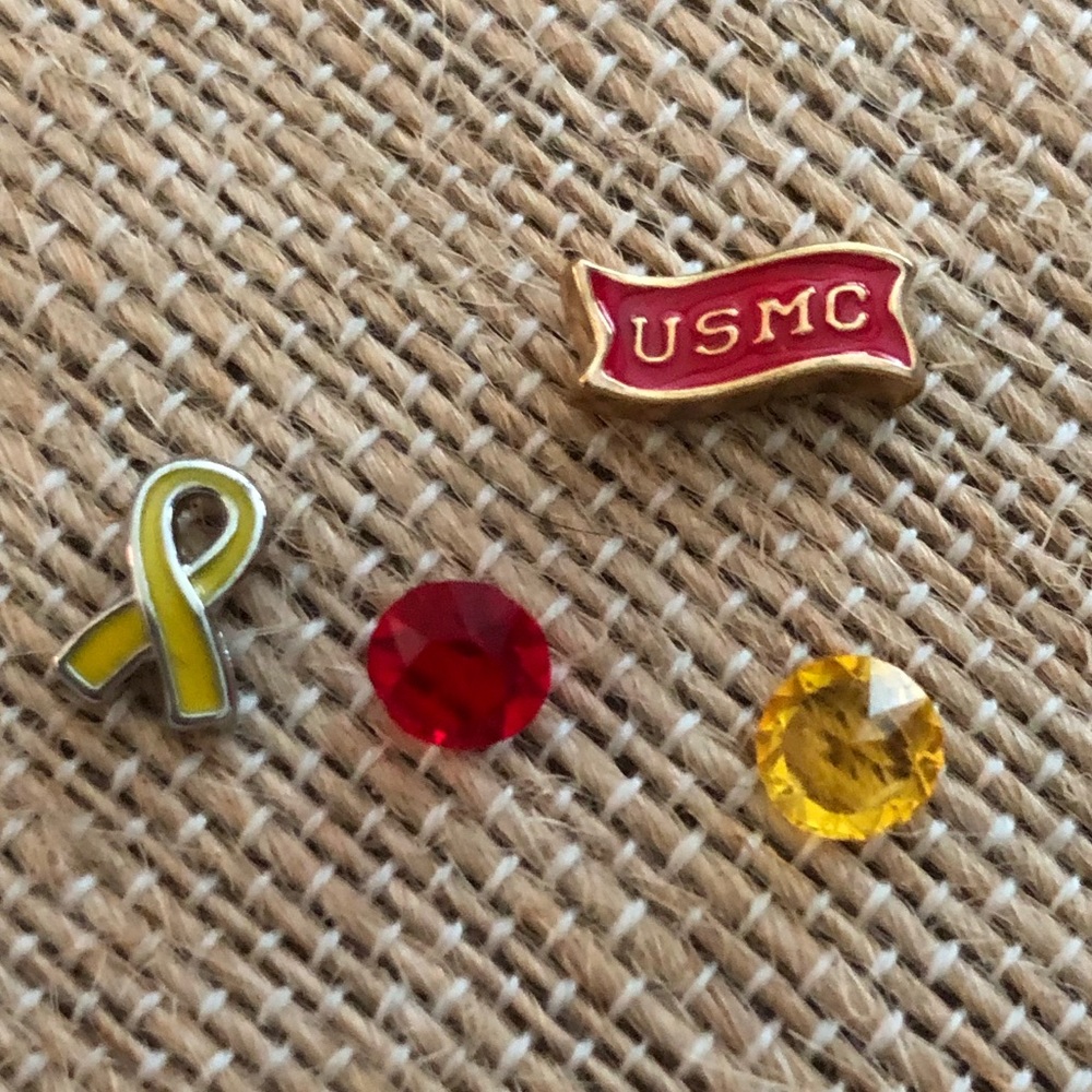 Origami Owl Marines Veteran Charm Set
